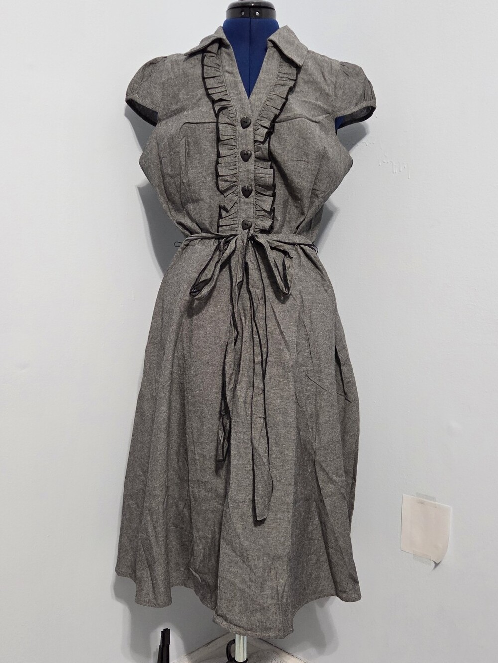 Retro Gray Cotton Prairie Dress Size 1X